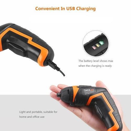 TACKLIFE 3.6V Electric Screwdriver, Cordless USB Rechargeable, 33pcs Driver Bits, - Toytexx TACKLIFE 3.6V Electric Screwdriver, Cordless USB Rechargeable, 33pcs Driver Bits, - Toytexx